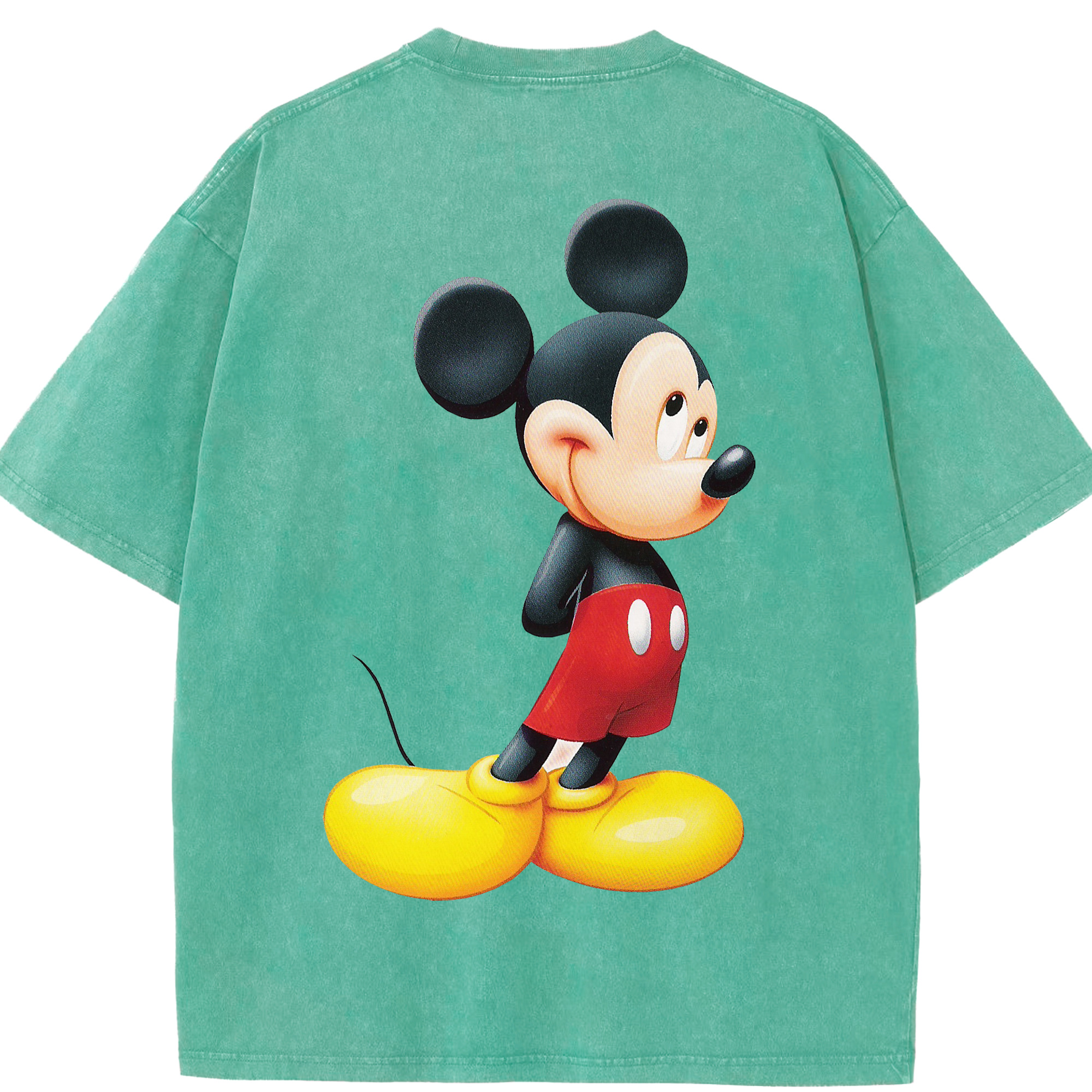 （画像用） ミッキーマウス Mickey Mouse 綿100% ヴィンテージ風 半袖Tシャツ（背面プリント）